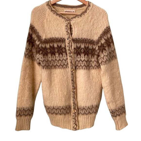 Vintage Icelandic Knitted in Great Britain 100% Pure Wool Cardigan in Size XL - Picture 2 of 12